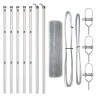 Set de poteaux de clôture Set de 2 Acier galvanisé 10 x 0.5 m 
