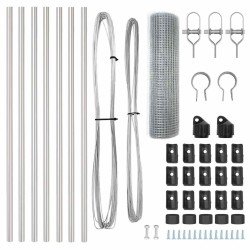 Set de poteaux de clôture Set de 2 Acier galvanisé 10 x 0.5 m 