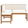 Banc d'angle de jardin avec coussins 140x100x91 cm en bois massif d'acacia 