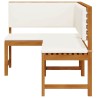 Banc d'angle de jardin avec coussins 140x100x91 cm en bois massif d'acacia 
