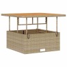 Set de Salle à Manger de Jardin 3 Pièces avec Coussins Beige en Rattan Poly et Acacia 