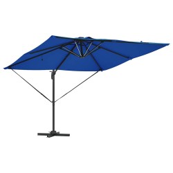 Parasol Cantilever Roma avec LEDs bleu azur – 286 x 285 x 270 cm, en aluminium. 