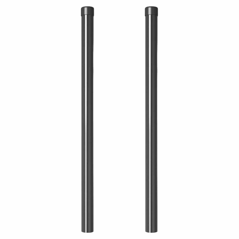 Poteaux de clôture 2 pcs Gris 70 cm Acier peint par poudre 