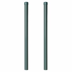 Poteaux de clôture 2 pcs Vert 60 cm Acier peint par poudre 