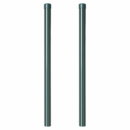 Poteaux de clôture 2 pcs Vert 60 cm Acier peint par poudre 