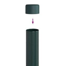 Poteaux de clôture 2 pcs Vert 60 cm Acier peint par poudre 