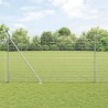 Clôture en fil soudé avec 13 poteaux à pointe 1,6x25 m en acier galvanisé 