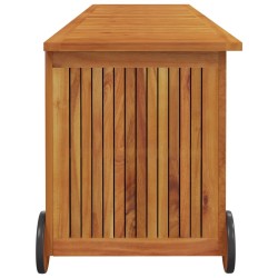 Boîte de rangement de jardin avec roues 150x50x58cm bois acacia 