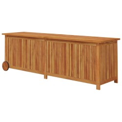 Boîte de rangement de jardin avec roues 150x50x58cm bois acacia 