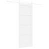 Porte Coulissante avec Matériel Blanc 78x211 cm Bois Massif de Pin 
