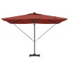 Parasol décalé Roma avec LEDs Terracotta - 286 x 285 x 270 cm, en aluminium. 