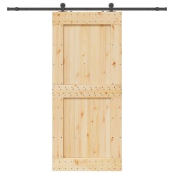 Porte coulissante et kit de quincaillerie 100x210 cm pin massif 