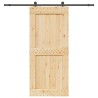 Porte coulissante et kit de quincaillerie 100x210 cm pin massif 