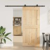 Porte coulissante et kit de quincaillerie 100x210 cm pin massif 