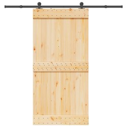 Porte coulissante et kit de quincaillerie 100x210 cm pin massif 