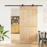 Porte coulissante et kit de quincaillerie 100x210 cm pin massif 