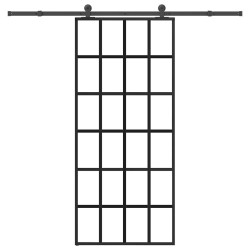 Porte coulissante avec kit de quincaillerie 90x205 cm Verre ESG 