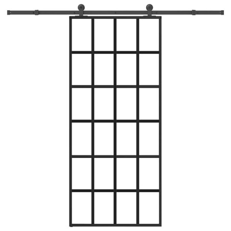 Porte coulissante avec kit de quincaillerie 90x205 cm Verre ESG 