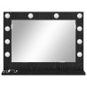Miroir de vanité avec lumières LED Chêne noir 60x45x18 cm 