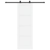 Porte coulissante avec kit de quincaillerie blanche 78x232 cm en bois massif de pin 