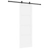 Porte coulissante avec kit de quincaillerie blanche 78x232 cm en bois massif de pin 