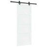 Porte coulissante avec ensemble quincaillerie 'ORKDAL'en bois massif de pin blanc 