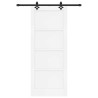Porte coulissante avec ensemble quincaillerie 'ORKDAL'en bois massif de pin blanc 