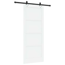 Porte coulissante avec ensemble quincaillerie 'ORKDAL'en bois massif de pin blanc 