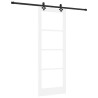 Porte Coulissante avec Ensemble de Matériel Blanc 78x211 cm Bois Massif Pin 