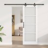 Porte Coulissante avec Ensemble de Matériel Blanc 78x211 cm Bois Massif Pin 