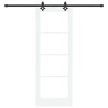 Porte Coulissante avec Ensemble de Matériel Blanc 78x211 cm Bois Massif Pin 