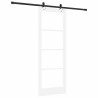 Porte Coulissante avec Ensemble de Matériel Blanc 78x211 cm Bois Massif Pin 