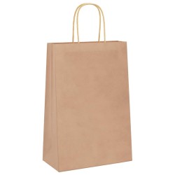 Sacs en papier 50 pcs avec poignées marron 21x11x31 cm 