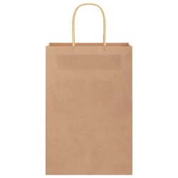 Sacs en papier 50 pcs avec poignées marron 21x11x31 cm 