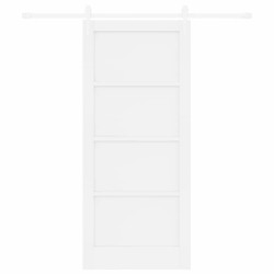 Porte Coulissante avec Quincaillerie Blanche 86x198,5 cm Bois Massif Pin 