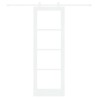 Porte Coulissante avec Kit de Matériel Blanc 73.5x211 cm Bois Massif Pin 