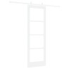 Porte Coulissante avec Kit de Matériel Blanc 73.5x211 cm Bois Massif Pin 