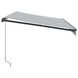 Auvent manuel rétractable avec LED anthracite blanc 350x250 cm 