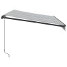 Auvent manuel rétractable avec LED anthracite blanc 350x250 cm 