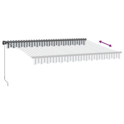 Auvent manuel rétractable avec LED anthracite blanc 350x250 cm 