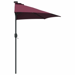 Parasol de jardin Rouge bordeaux 294 x 150 x 223 cm tissu 