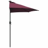 Parasol de jardin Rouge bordeaux 294 x 150 x 223 cm tissu 