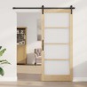 Porte coulissante avec kit de quincaillerie 'ORKDAL'Bois massif et verre 