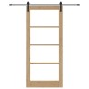 Porte coulissante avec kit de quincaillerie 'ORKDAL'Bois massif et verre 