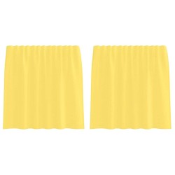 Rideaux en voile avec passe-tringles 2 pcs jaune 
