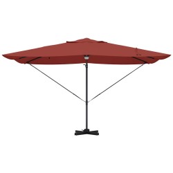 Parasol Cantilever Roma avec LEDs, terracotta, 352x251x265 cm, en aluminium. 