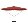 Parasol Cantilever Roma avec LEDs, terracotta, 352x251x265 cm, en aluminium. 