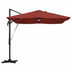 Parasol Cantilever Roma avec LEDs, terracotta, 352x251x265 cm, en aluminium. 