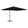 Parasol cantilever Roma avec LEDs, noir, 352x251x265 cm en aluminium 