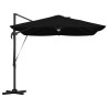 Parasol cantilever Roma avec LEDs, noir, 352x251x265 cm en aluminium 